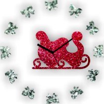 Zeeshaan Santa Cart & Bow Analog Wall Clock