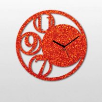 Crysto Glitter Numbers In The Circle Wall Clock Orange CR726DE46NEBINDFUR