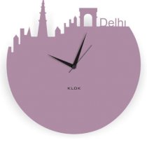 Klok Delhi Skyline Wall Clock Mauve KL593DE68AKLINDFUR