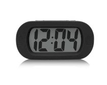 Senmel 3.75"Large LED Screen Display Silent Alarm Desk Clock, Silicone Protective Cover Clock (black)