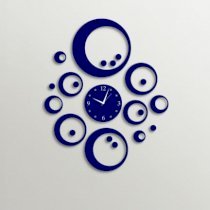 Timezone Many Circles Designer Wall Clock Dark Blue TI430DE51YGIINDFUR
