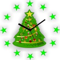 Zeeshaan Christmas Tree With Stars Analog Wall Clock