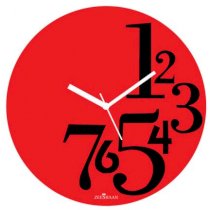 Crysto Numbers On The Side Red & Black Wall Clock CR726DE89BSKINDFUR