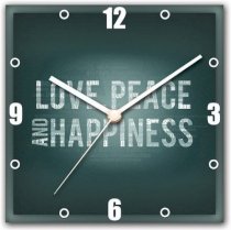 StyBuzz Love Peace Happiness Analog Wall Clock