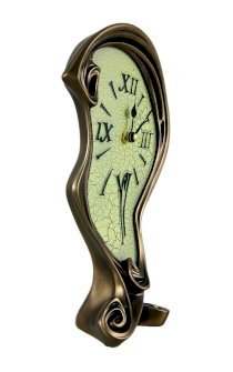 Cool Bronze Finish Melted Mantel Clock Table Desk Dali