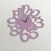 Timezone Stylish Number Wall Clock Mauve TI430DE32YKXINDFUR