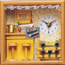 Bar Wooden Clock with Wind Up Music
