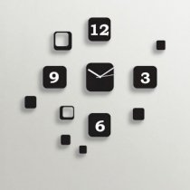 Timezone Bricks Wall Clock Black TI430DE13YXEINDFUR