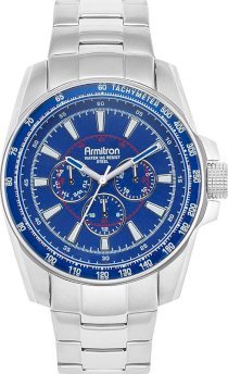 Amitron Men's Blue Dial Silver Watch, 46mm 61591