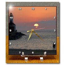 DC_90251_1 Danita Delimont - Lighthouses - USA, Indiana, Indiana Dunes State Park Lighthouse - US15 AMI0246 - Anna Miller - Desk Clocks - 6x6 Desk Clock