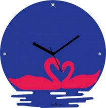 Zeeshaan Swan In The Water Blue And Pink Analog Wall Clock