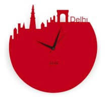 Klok Delhi Skyline Wall Clock Red KL593DE69AKKINDFUR