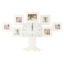 Creative Motion Family Tree Photos Clock, White