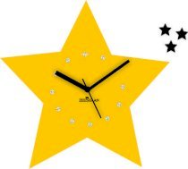 Zeeshaan Stars In Stars Yellow And Blue Analog Wall Clock