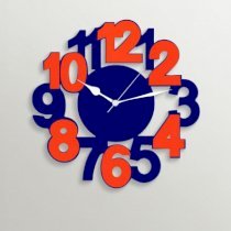 Timezone Classic Numbers Wall Clock Dark Blue And Orange TI430DE50YVTINDFUR