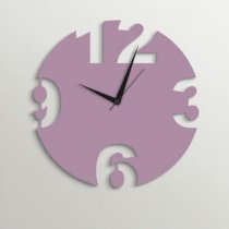 Timezone Simple Number Wall Clock Mauve TI430DE86YBDINDFUR