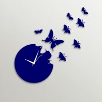  Timezone Flying Butterflies Wall Clock Dark Blue TI430DE42YGRINDFUR