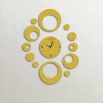 Timezone Circles Designer Wall Clock Dull Golden TI430DE20YHNINDFUR