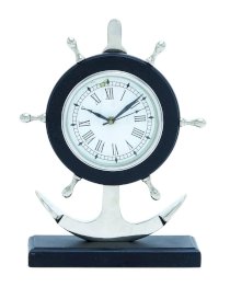 Benzara Metal Anchor Clock with Attractive Design and Sturdy Base