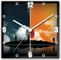 StyBuzz Day And Night Couple Analog Wall Clock