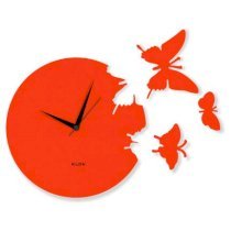 Klok Butterfly Wall Clock Orange KL593DE20AATINDFUR