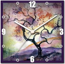 StyBuzz Painted Art Tree Analog Wall Clock