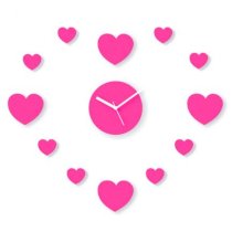 Crysto Floating Hearts Pink Wall Clock CR726DE77ZTYINDFUR