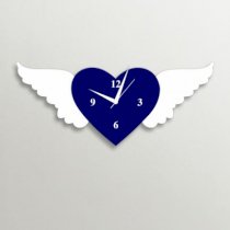  Timezone Heart With Wings Wall Clock Dark Blue And White TI430DE12YHVINDFUR