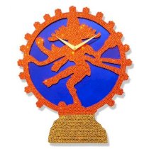 Crysto Natraj Wall Clock Blue & Orange CR726DE74HZPINDFUR