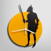 Silhouette Brave Knight Black And Yellow Wall Clock SI871DE33BQOINDFUR