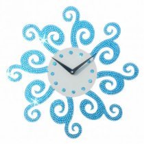 Crysto Aqua Blue Sparkle Chakra Wall Clock CR726DE83AMAINDFUR