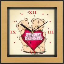 Shopping Monster Happyily Married Teddy Designer Analog Wall Clock