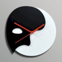 Silhouette Phantom Of The Opera Mask Black And White Wall Clock SI871DE86BSJINDFUR