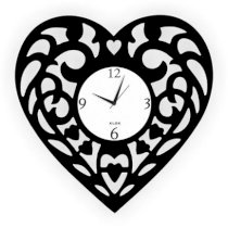 Klok Heart Throb Love Wall Clock Black KL593DE04ZXNINDFUR