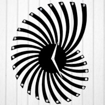 Crysto Diamante Spiral Black Wall Clock CR726DE85ALYINDFUR