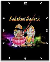 Lovely Collection Lakshmi And Ganesha Religious Analog Wall Clock