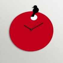 Timezone Cute Bird Wall Clock Red And Black TI430DE55YCIINDFUR