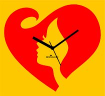 Zeeshaan In My Heart Yellow And Red Analog Wall Clock