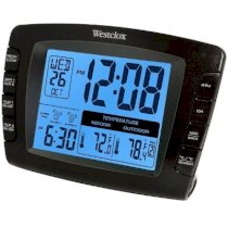 Westclox LCD Dual Alarm Clock with Wireless Outdoor Temperature Sensor 70034a