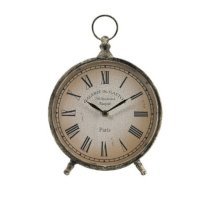 11.5" Distressed Over-Sized "Pocket Watch" Style Roman Numeral Desk Clock