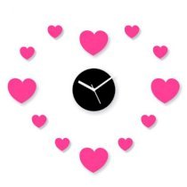  Crysto Floating Hearts Black & Pink Wall Clock CR726DE74ZUBINDFUR