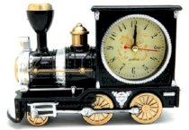 Black Steam Engine Train Design Alarm clock Quartz Desk Table Gift MY-2696