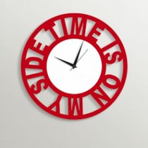 Timezone Time Is On My Side Wall Clock Red And White TI430DE66YBXINDFUR