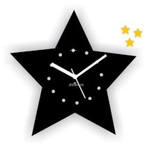 Crysto Stars In Stars Black & Yellow Wall Clock CR726DE75BSYINDFUR