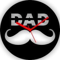 Zeeshaan Dad Moustache Analog Wall Clock