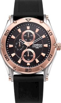 Amitron Men's Black Silicone Watch, 44mm 61595