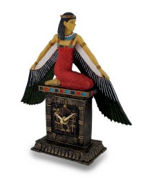 Hand Painted Egyptian Winged Goddess Isis Desk Clock Ancient Egypt