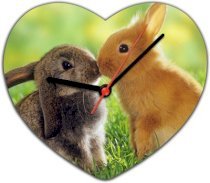 Lovely Collection Cute Bunnies Love Analog Wall Clock