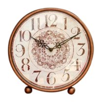 Retro European Style Mute Table Clock Home Decor 8" Bronze