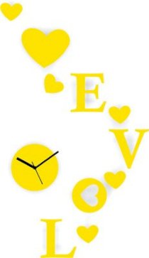 Zeeshaan Heartfelt Love Yellow Analog Wall Clock